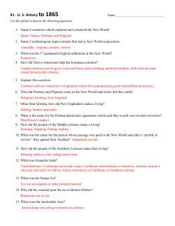 #1 - U. S. History to 1865