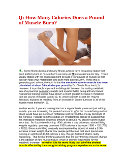 Q: How Many Calories Does a Pound of Muscle Burn?
