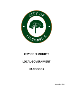 CITY OF ELMHURST LOCAL GOVERNMENT HANDBOOK