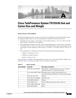 Cisco TelePresence System TX1310 65 Unit and Carton Size and