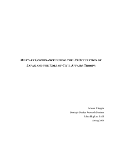 military governance during the us occupation of japan and the role