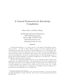 A General Framework for Knowledge Compilation.