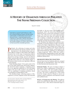 A History of Diamonds through Philately: The Frank Friedman