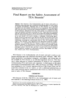 Final Report on the Safety Assessment of TEA Stearate`