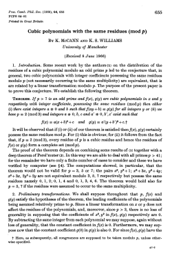 Cubic polynomials with the same residues (mod p)