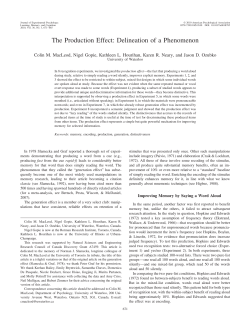 The Production Effect: Delineation of a