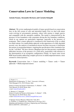 Conservation Laws in Cancer Modeling