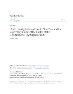 Death Penalty Jurisprudence in New York and the Supremacy