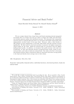 Financial Advice and Bank Profits