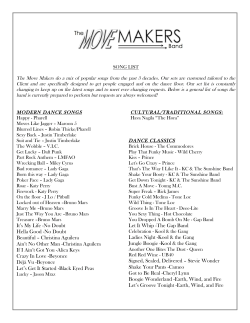 Song List - The Move Makers Band