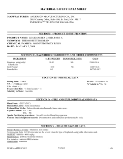 MATERIAL SAFETY DATA SHEET - Anderson Manufacturing