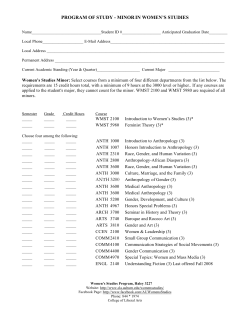 program of study - minorin women`s studies