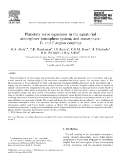 Planetary wave signatures in the equatorial atmosphere