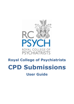 CPD user guide - Royal College of Psychiatrists