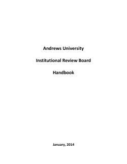 AU IRB Handbook - Andrews University