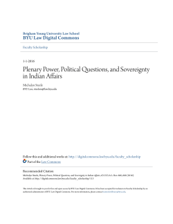 Plenary Power, Political Questions, and Sovereignty in Indian Affairs