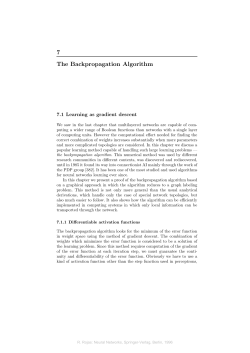 7 The Backpropagation Algorithm