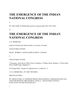 the emergence of the indian national congress