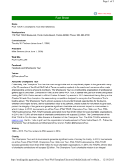 2014 Champions Tour Fact Sheet
