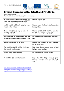 British literature: Dr. Jekyll and Mr. Hyde