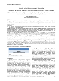 A study on Syphilis screening in Karnataka
