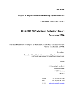 Interim Evaluation of 2015-2017 Regional Development Programme