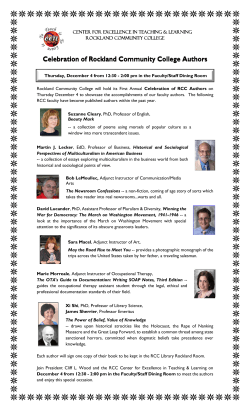 RCC Author Celebration.docx - Rockland Community College