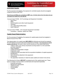 Guidelines for Controlled and Capitalized Items