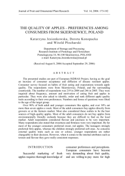 the quality of apples &ndash; preferences among consumers from