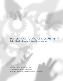 Sustaining Public Engagement: Embedded Deliberation in Local