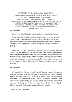 Mr. Chairman, I would like to briefly state Japan`s position on