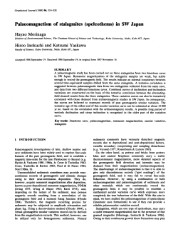 Palaeomagnetism of stalagmites (speleothems) in SW Japan