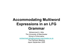 Handling MWEs - Mohammed Attia