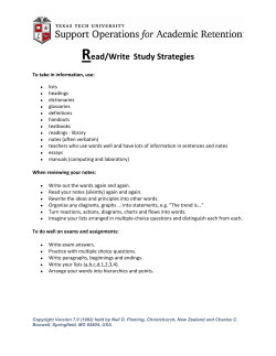 Read/Write Study Strategies