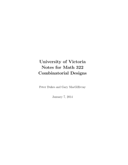 University of Victoria Notes for Math 322 Combinatorial