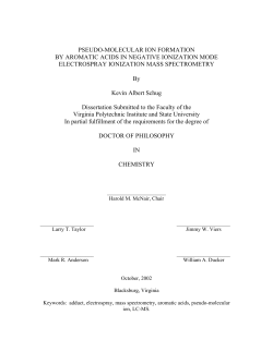 PSEUDO-MOLECULAR ION FORMATION BY