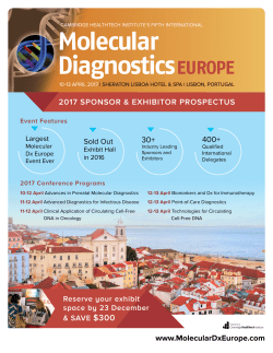 Exhibitor Prospectus - Molecular Diagnostics Europe