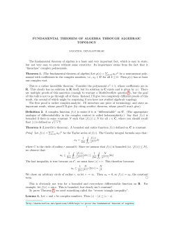 FUNDAMENTAL THEOREM OF ALGEBRA THROUGH ALGEBRAIC