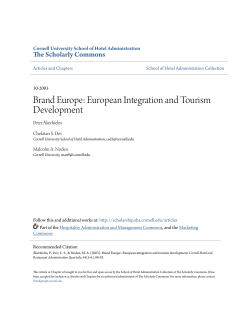 Brand Europe: European Integration and Tourism Development
