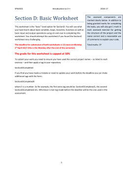 Section D: Basic Worksheet