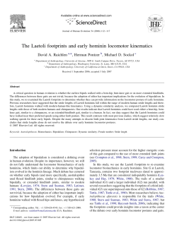 The Laetoli footprints and early hominin locomotor kinematics