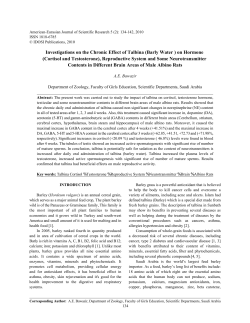 Investigations on the Chronic Effect of Talbina (Barly Water ) on