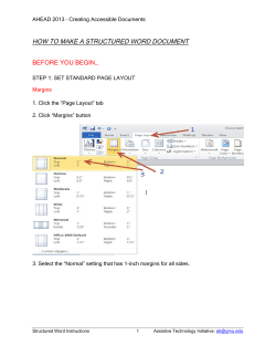 HOW TO MAKE A STRUCTURED WORD DOCUMENT BEFORE