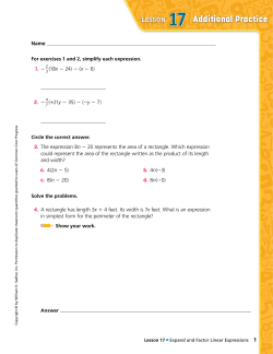 LESSON 17 Additional Practice