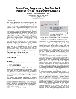 Personifying Programming Tool Feedback Improves Novice