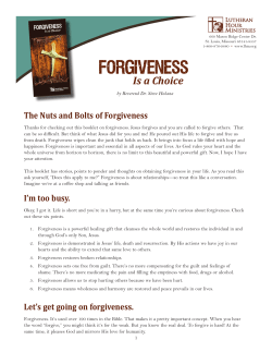 Forgiveness is a Choice - First Lutheran Church LCMS