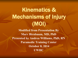 Mechanisms of Injury (MOI)
