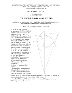 FOR FINDING MAXIMA AND MINIMA,