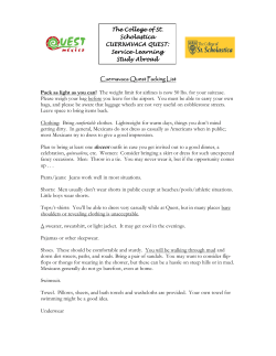 Cuernavaca Packing List 2012 - The College of St. Scholastica