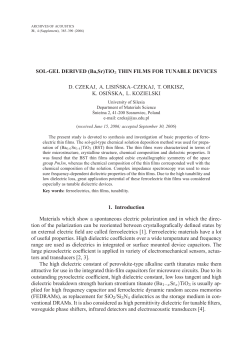 SOL-GEL DERIVED (Ba,Sr)TiO3 THIN FILMS FOR TUNABLE